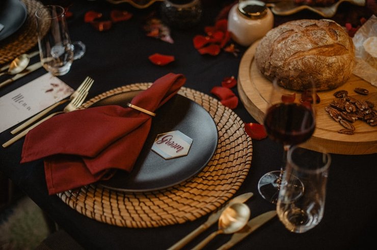 Bruidstafel met menu