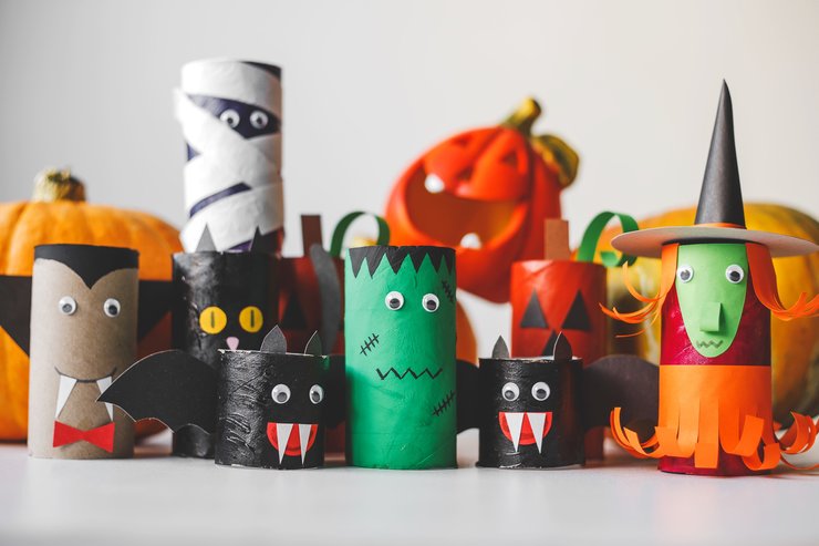 Halloween knutselen wc rol