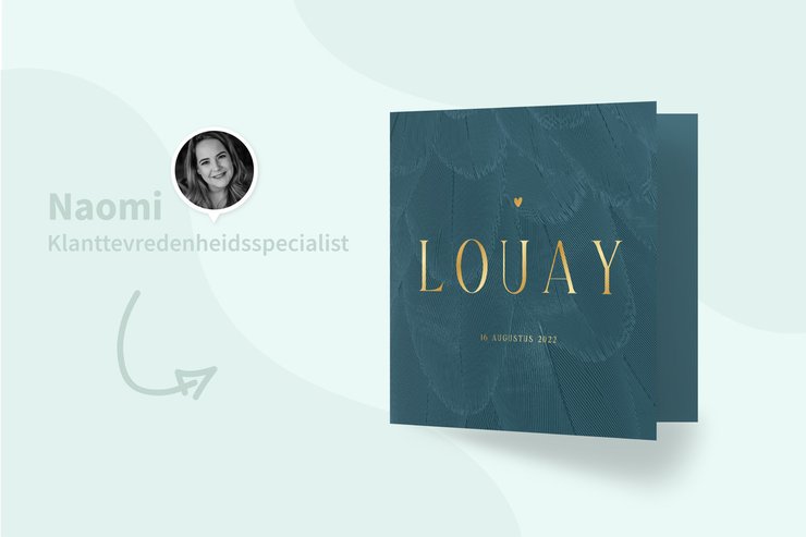 Geboortekaartje van Kaartje2go medewerker Naomi