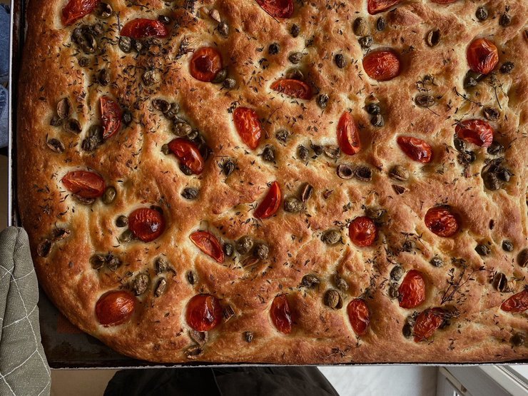 Italiaans kerstdiner focaccia