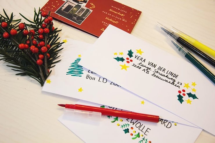 leuke figuurtjes op kerst envelop