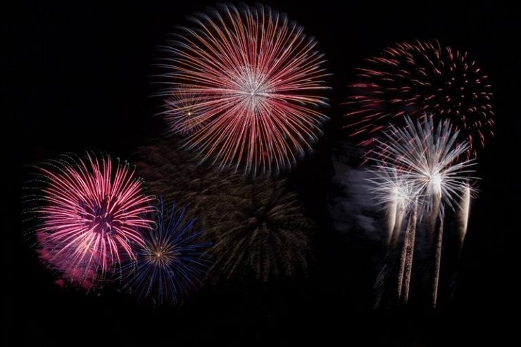 Oud en nieuw vuurwerk