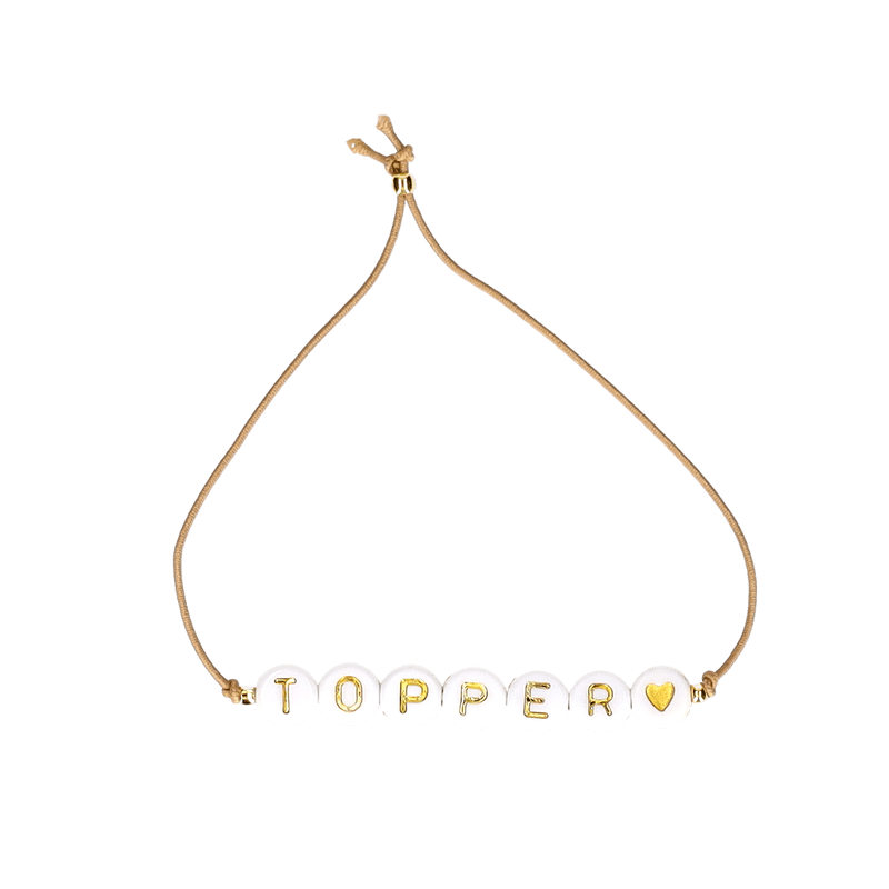 Armbandje 'Topper' (wit/goud)