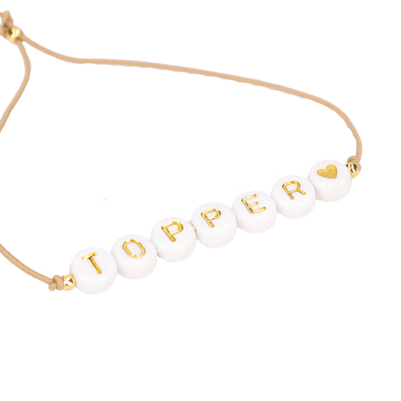 Armbandje 'Topper' (wit/goud)