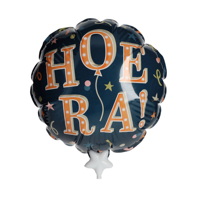 Mini ballon ‘Hoera!’ met kaarthouder