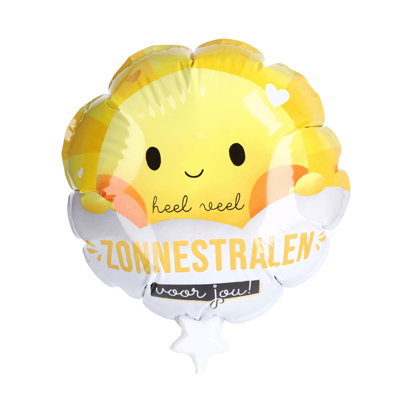 Mini ballon ‘Zonnestralen’ met kaarthouder