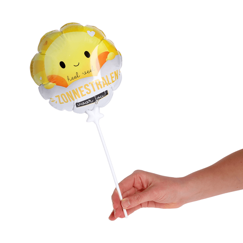 Mini ballon ‘Zonnestralen’ met kaarthouder