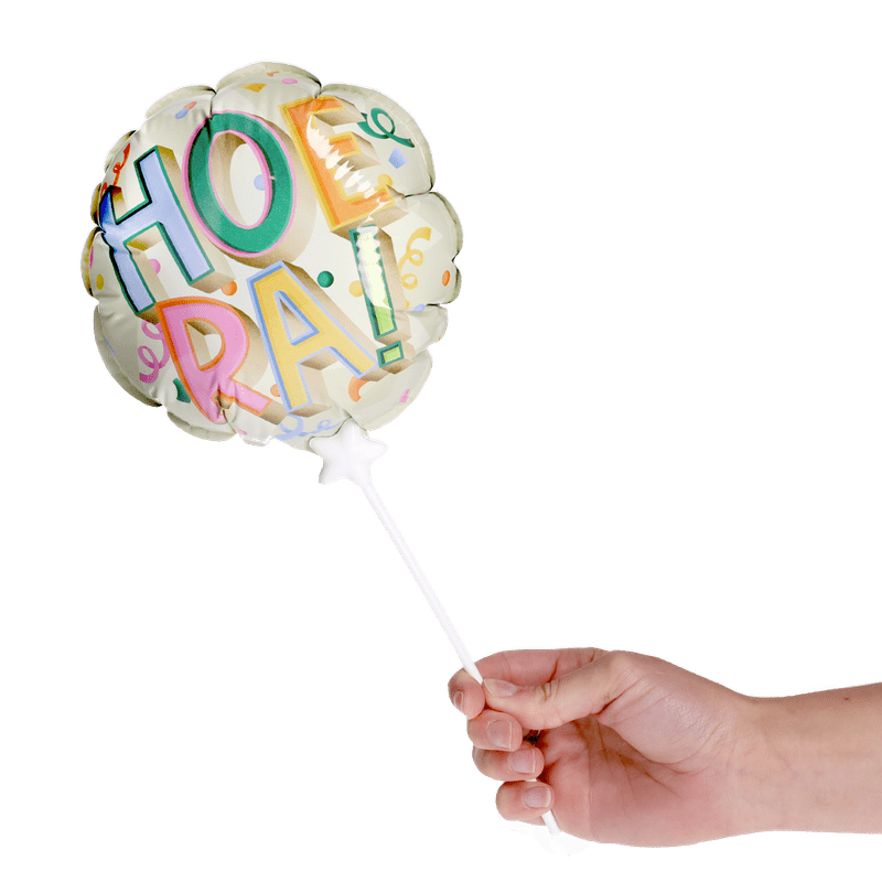Mini ballon ‘Hoera!’ met kaarthouder