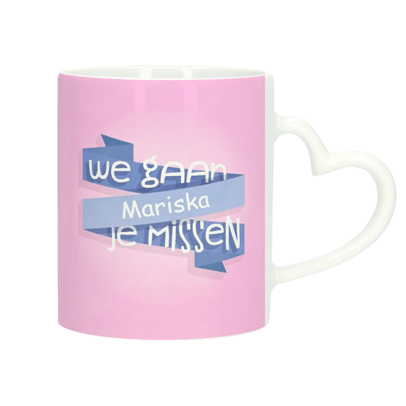 Gepersonaliseerde mok met hartvormig oor