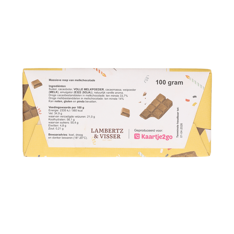 Verjaardag chocoladereep