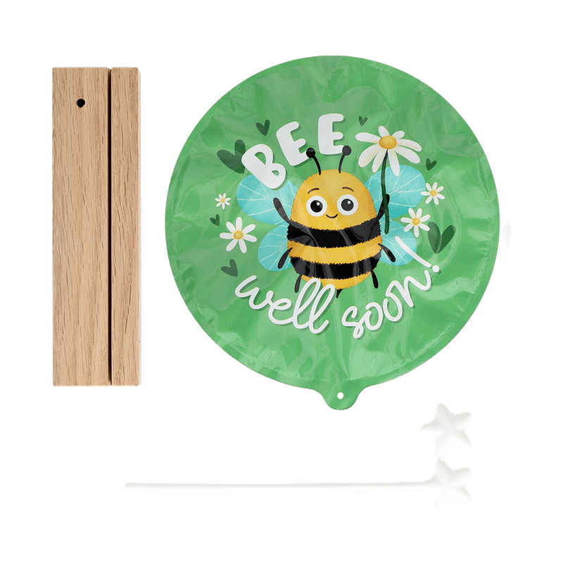 Mini ballon ‘Bee well soon’ met kaarthouder