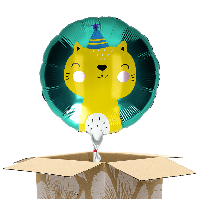Heliumballon kat met feesthoedje