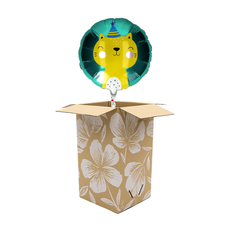 Heliumballon kat met feesthoedje