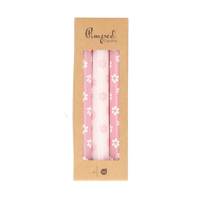 Kaarsen bloemenprint