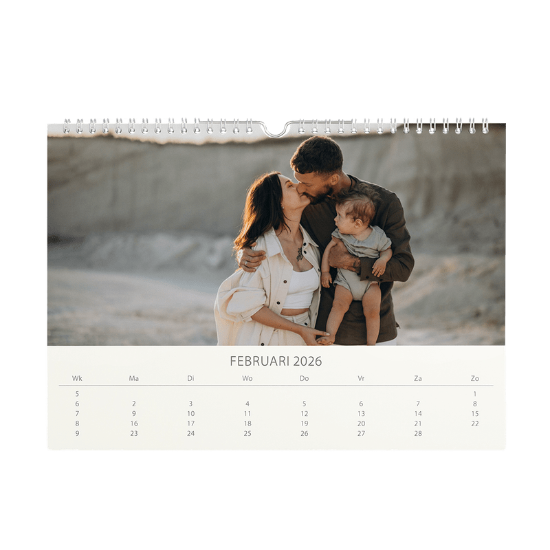 Gepersonaliseerde jaarkalender (liggend)