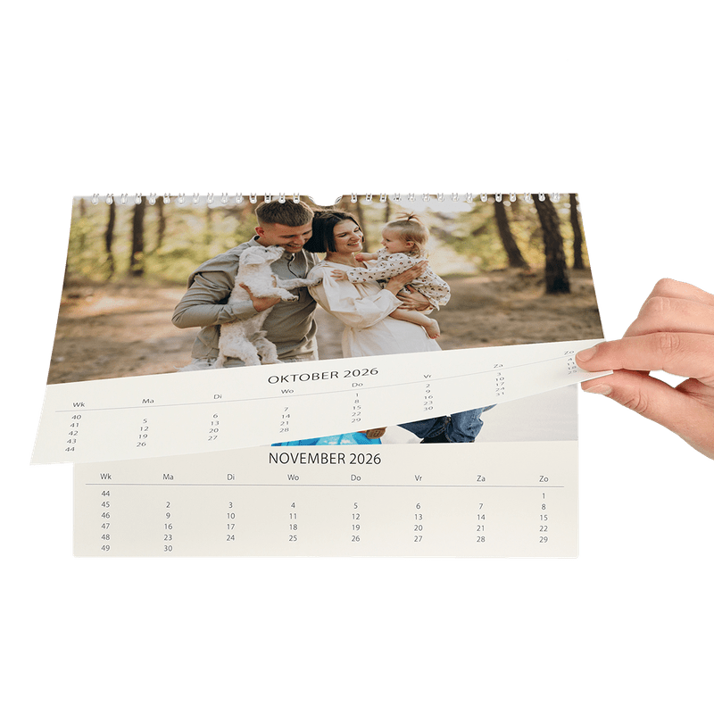 Gepersonaliseerde jaarkalender (liggend)