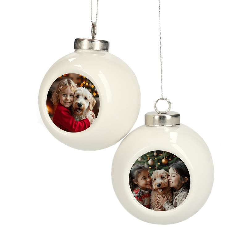 Gepersonaliseerde kerstbal set van 2