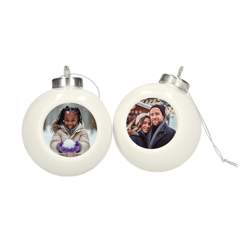 Gepersonaliseerde kerstbal set van 2