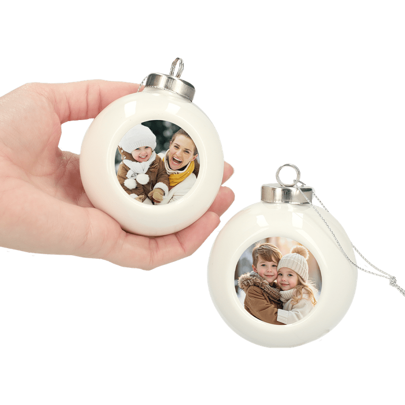 Gepersonaliseerde kerstbal set van 2