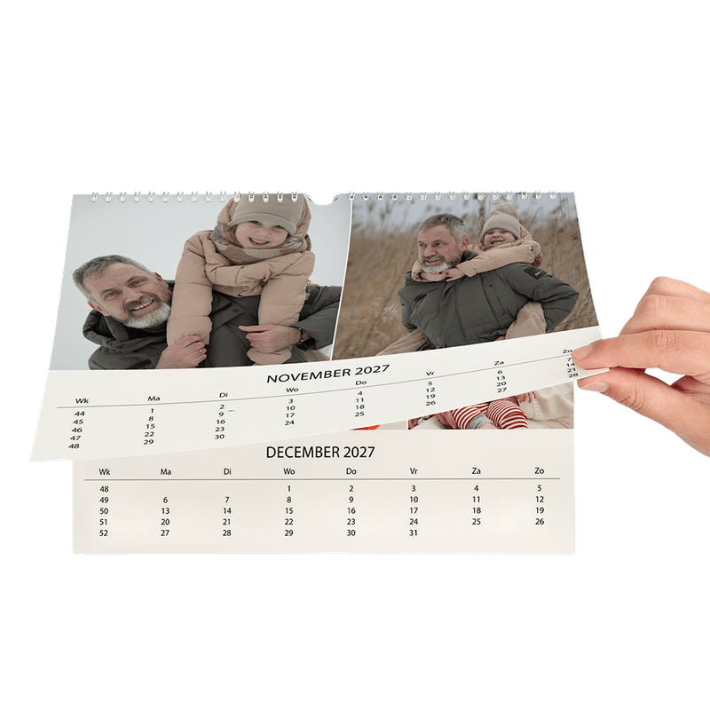 Gepersonaliseerde jaarkalender (liggend)