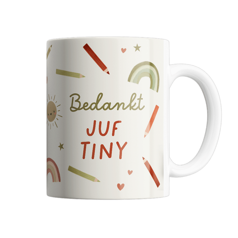Gepersonaliseerde mok ‘Bedankt juf/meester