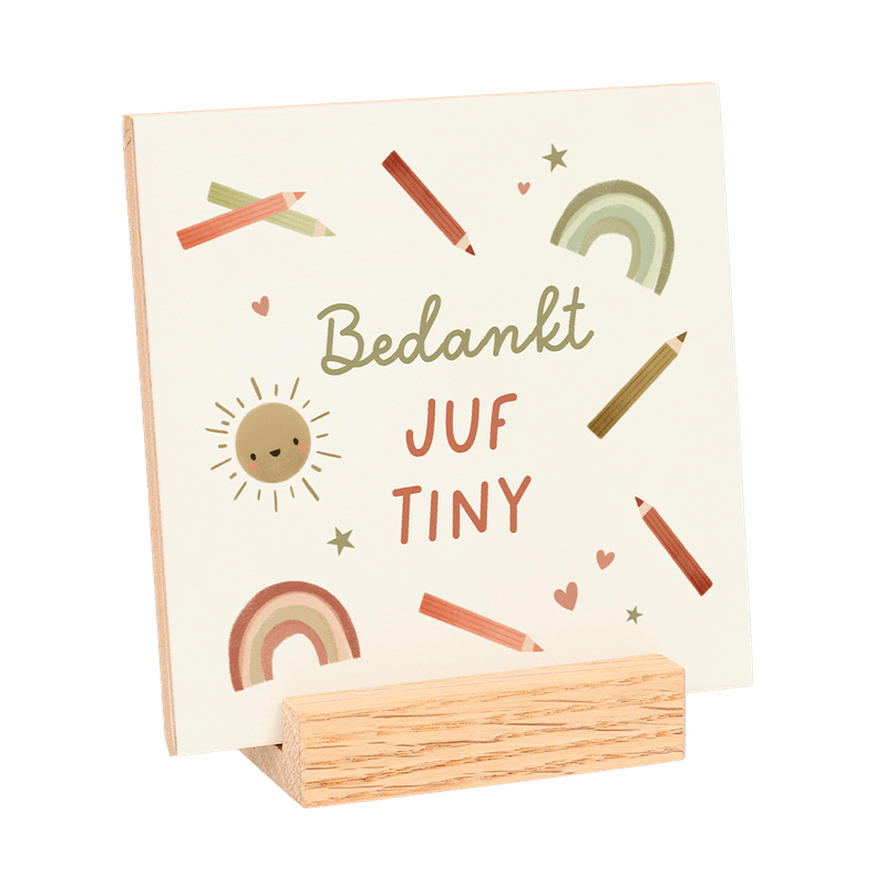 Bedankt juf/meester tegeltje (15x15)