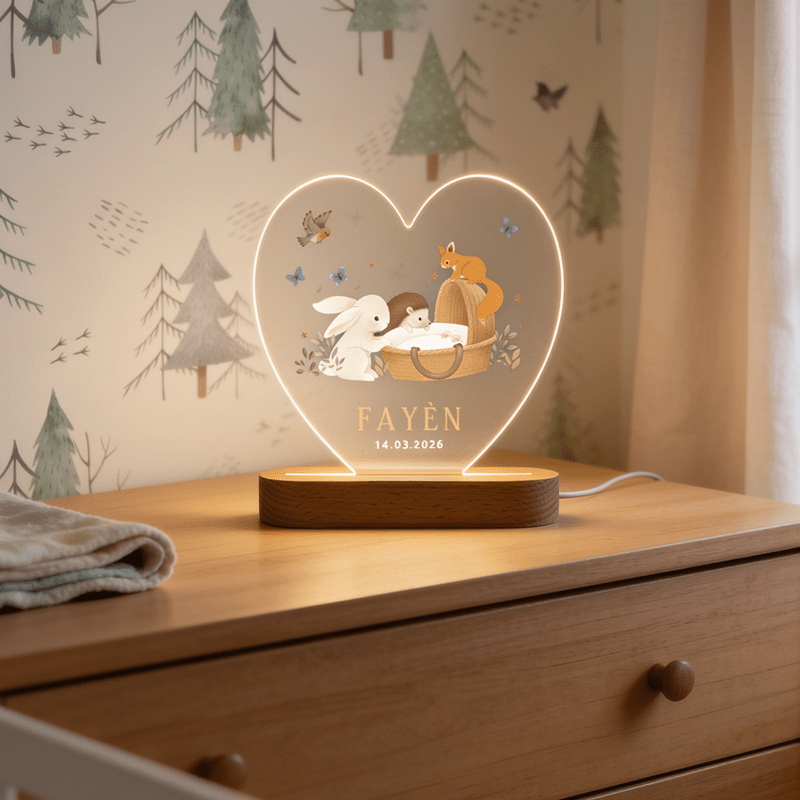 Lampje met naam (hart)