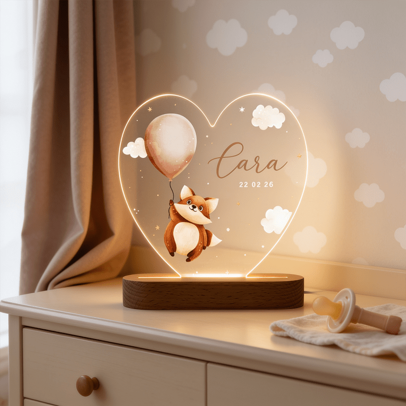 Lampje met naam (hart)