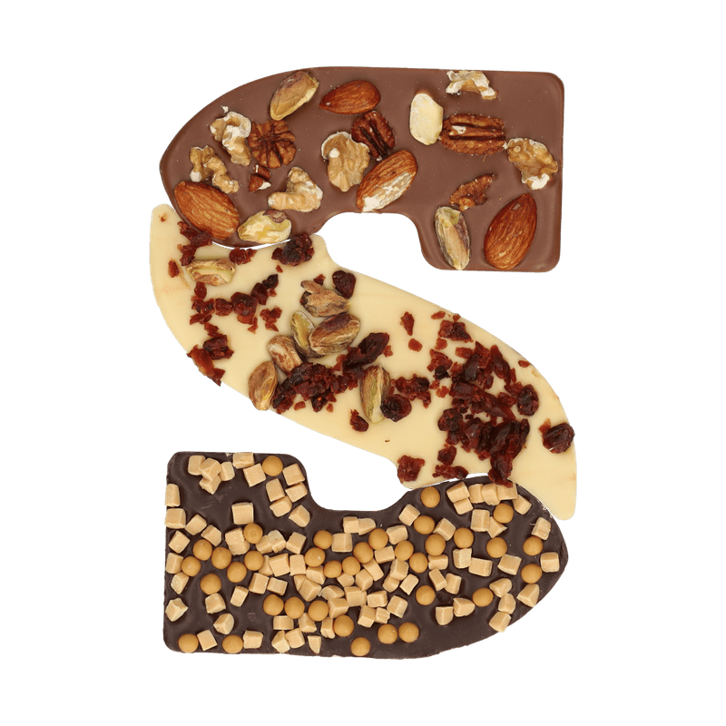 Luxe chocoladeletter in 3 smaken