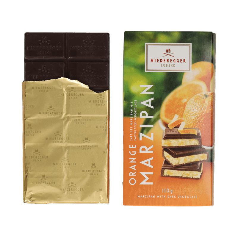 Chocoladereep met marsepein en sinaasappellikeur