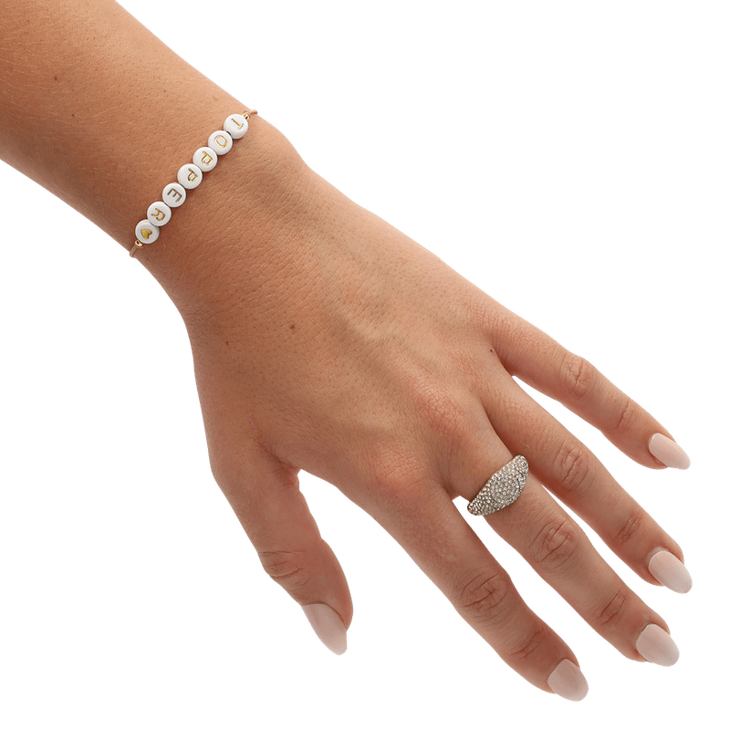 Armbandje 'Topper' (wit/goud)