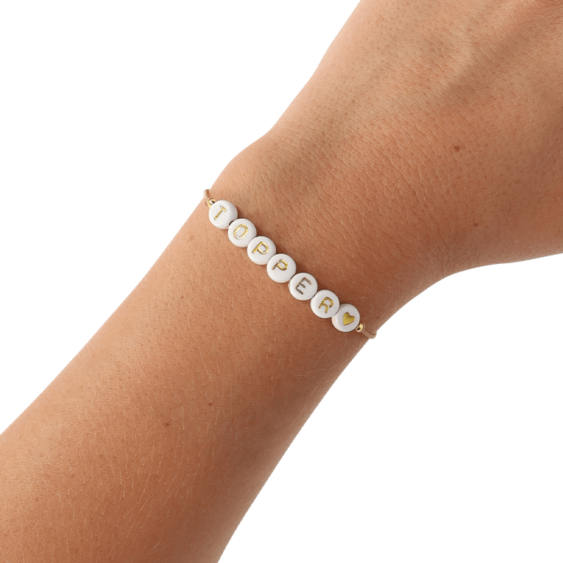 Armbandje 'Topper' (wit/goud)