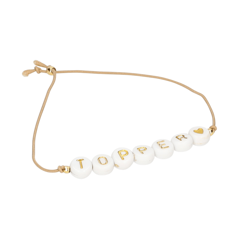 Armbandje 'Topper' (wit/goud)
