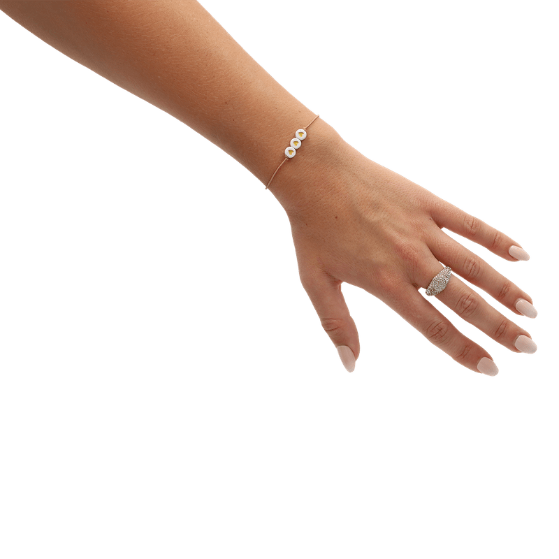 Armbandje ‘Hartjes’ (wit/goud)