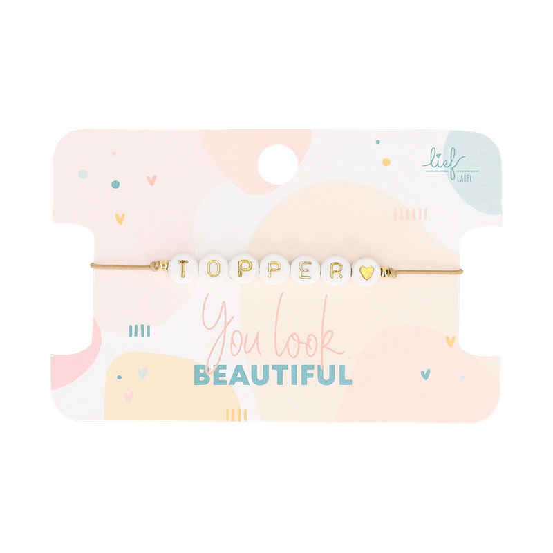 Armbandje 'Topper' (wit/goud)