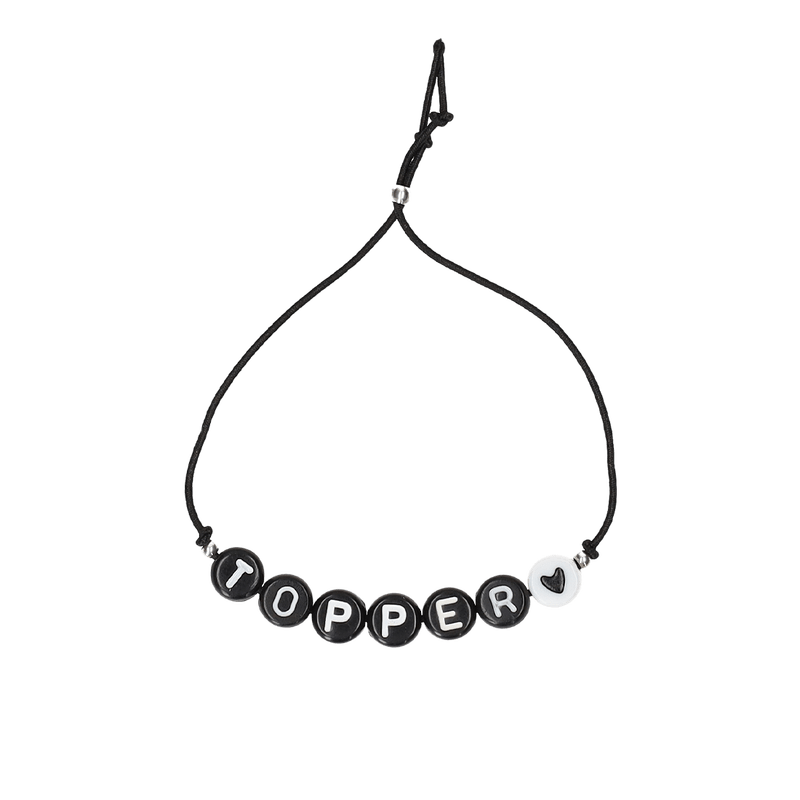 Armbandje 'Topper' (wit-zwart)