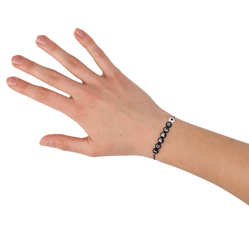 Armbandje 'Topper' (wit-zwart)