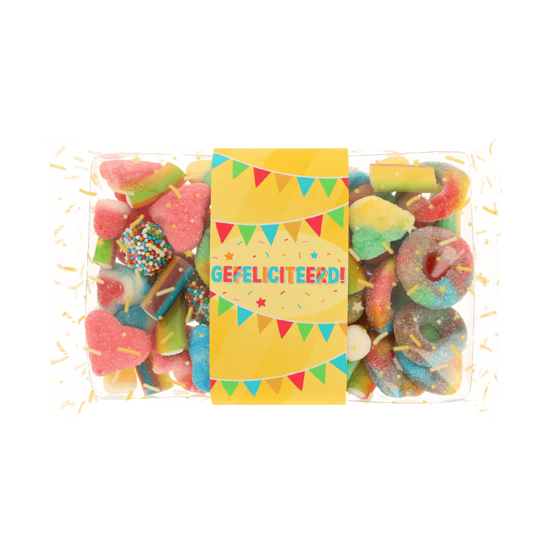 Snoepdoosje ‘Gefeliciteerd’ (280 gram)
