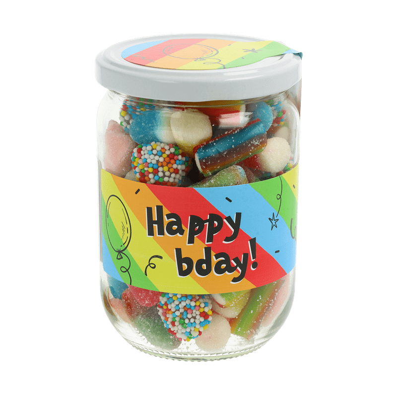 Snoeppot ‘Happy Birthday’ (310gr)