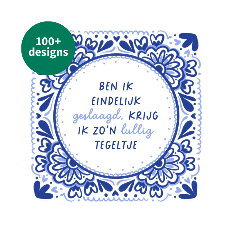 Gepersonaliseerd tegeltje ‘Geslaagd’ (15x15)