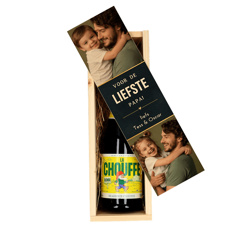 Gepersonaliseerde Vaderdag bier- of wijnkist