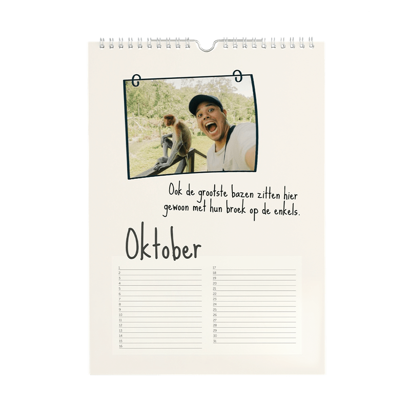 Gepersonaliseerde verjaardagskalender (staand)