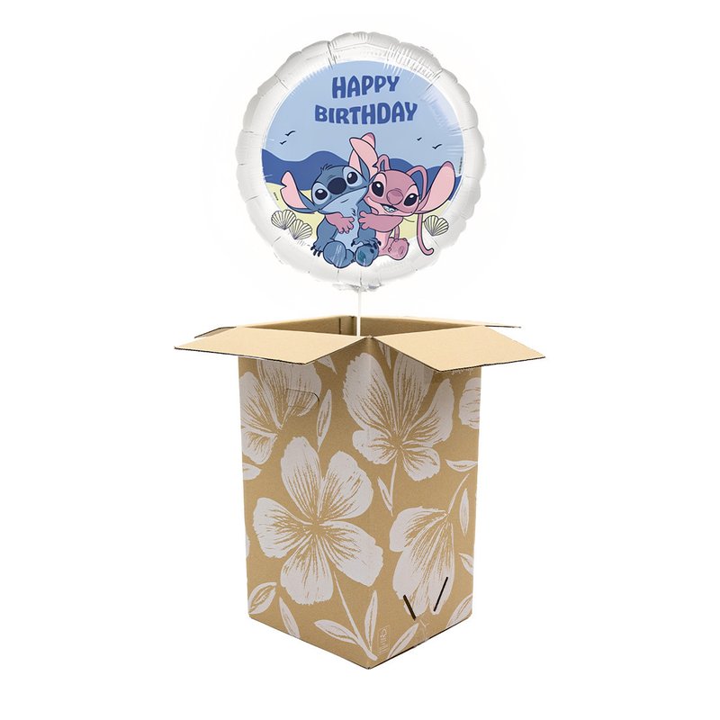 Heliumballon Stitch & Angel 'Happy Birthday'