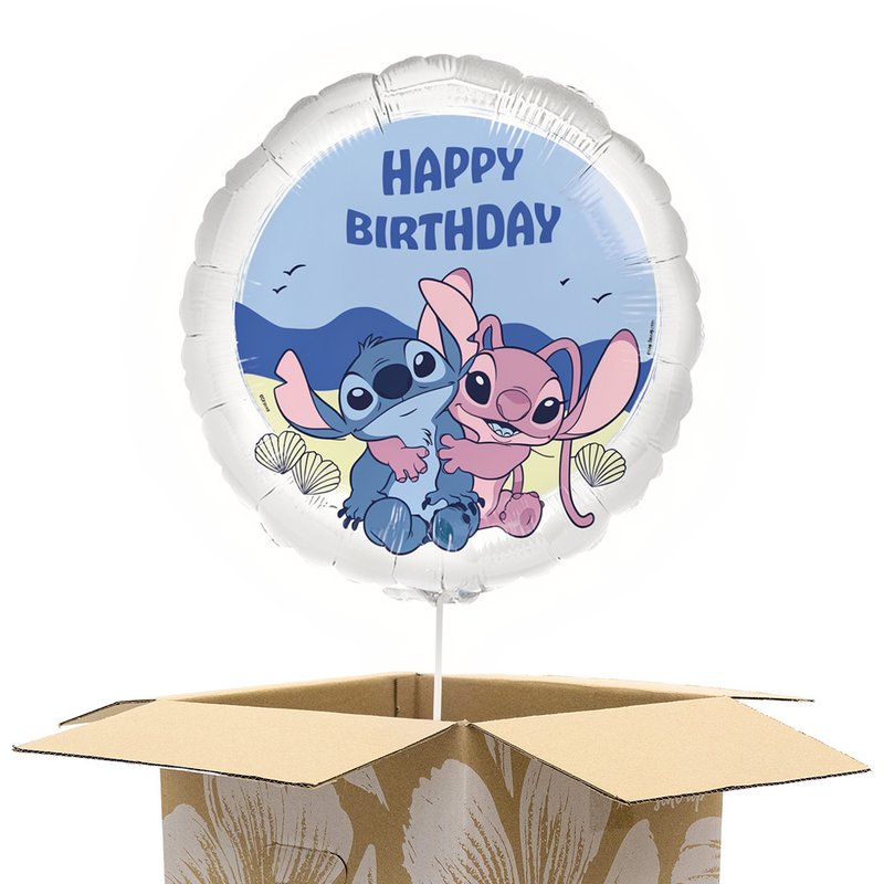 Heliumballon Stitch & Angel 'Happy Birthday'