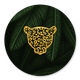 Jungle bladeren met gouden panter silhouet