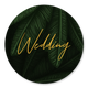 Jungle bladeren met gouden 'wedding'