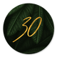 Jungle bladeren met gouden '30'