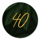 Jungle bladeren met gouden '40'