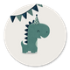 Dinosaurus met hoedje jongen