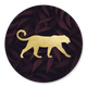 Gouden panter silhouet met bladeren bordeaux
